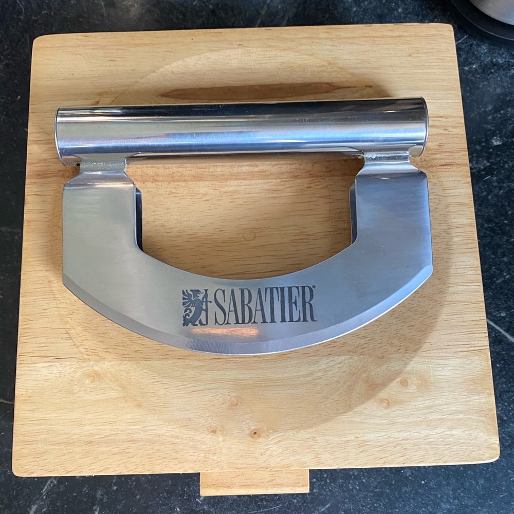 Sabatier Stainless Steel Mezzaluna Knife